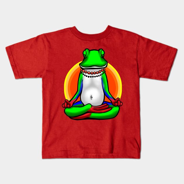 Zen Frog Kids T-Shirt by BradleySMP